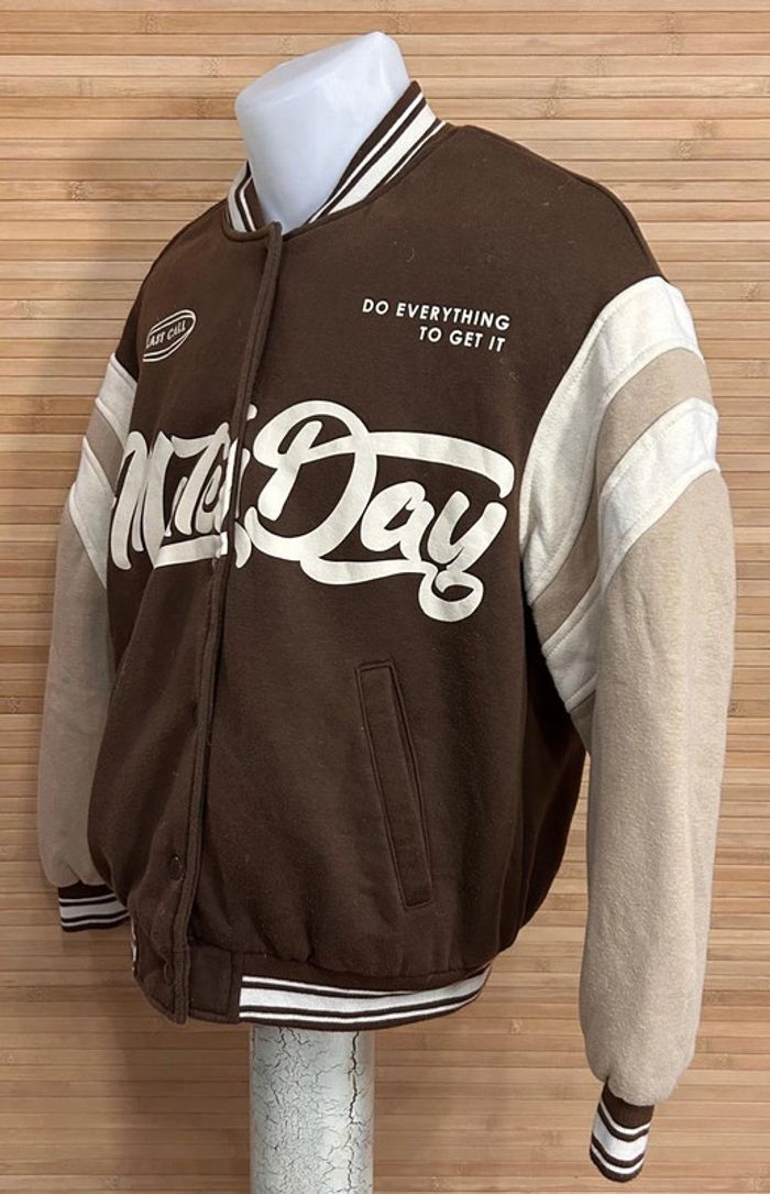 Veste marron bershka marron varsity - photo numéro 3