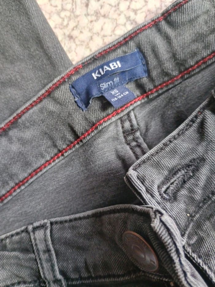 Jean Gris Anthracite Slim Fit Kiabi - Taille XS - photo numéro 3