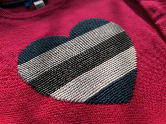 Pull cœur / Okaïdi / taille 4 ans / fushia et gris - photo numéro 7