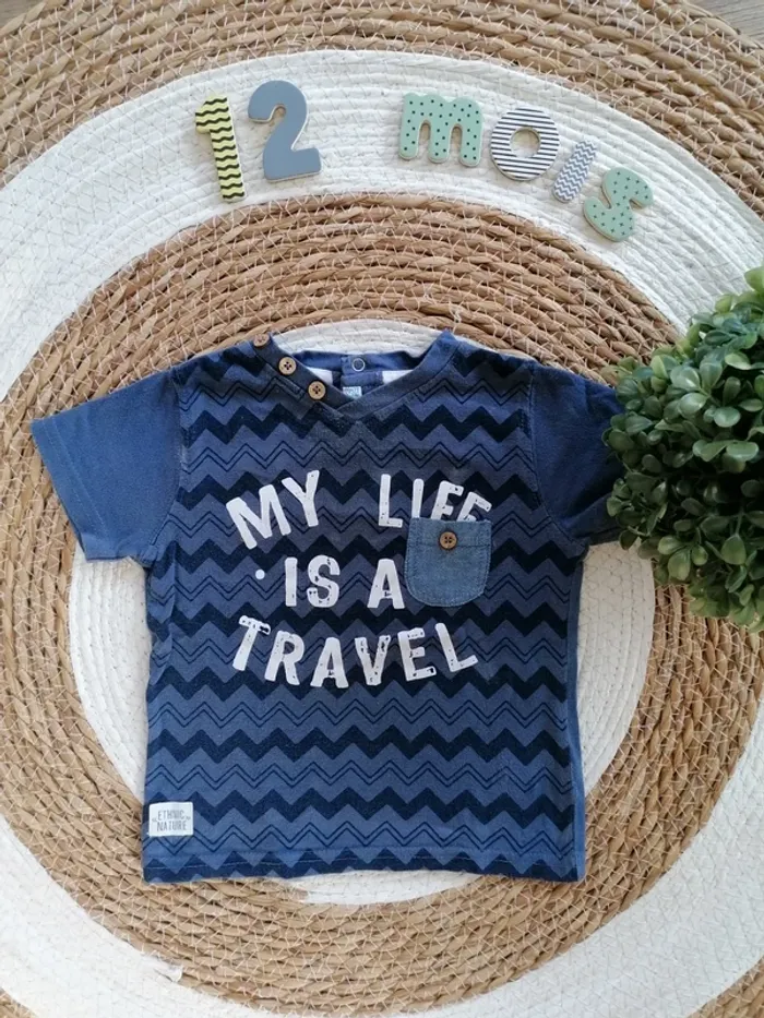 Tee-shirt manches courtes à motifs - Gémo - 12 mois