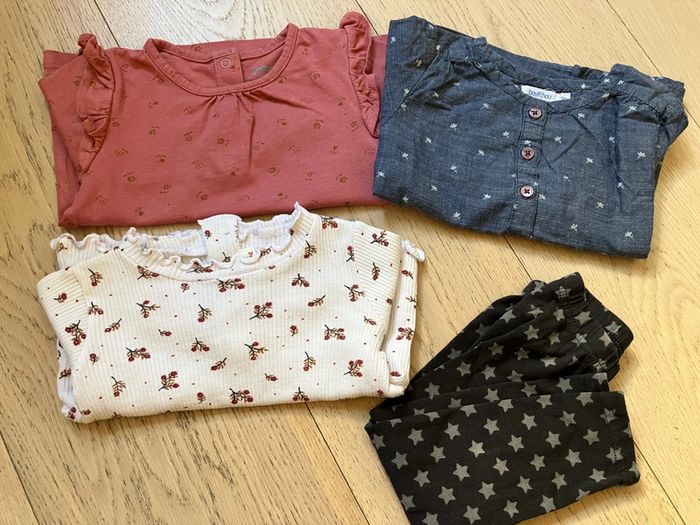 Lot 3 t-shirt ML + legging 12 mois