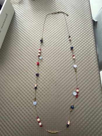 Sautoir ton bleu / rose