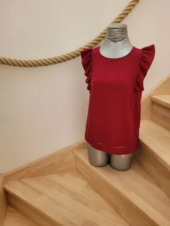 Blouse sans manche à volants femme taille S