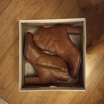 Bottines à talons couleur Cognac
