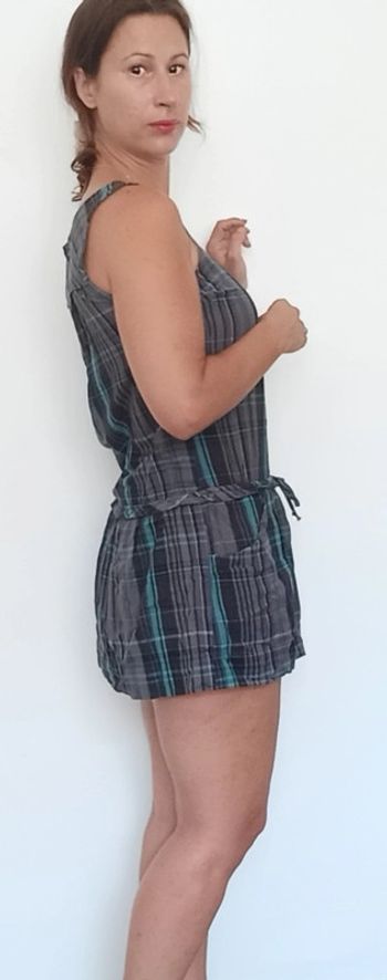 Robe courte à carreaux