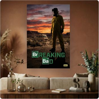 Affiche série culte “Breaking Bad” poster cinéma Walter White désert A3 Sans cadre