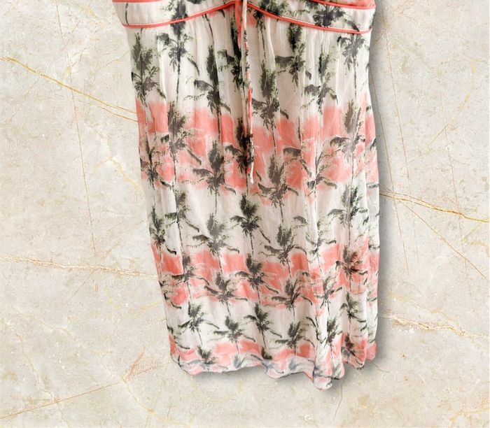 Robe été fluide abricot rose vert avec doublure kookai taille 34 XS - photo numéro 3