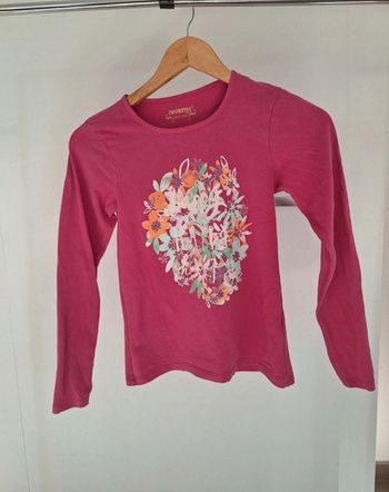 T-shirt manche longue enfant fille rose fushia 12 ans Orchestra