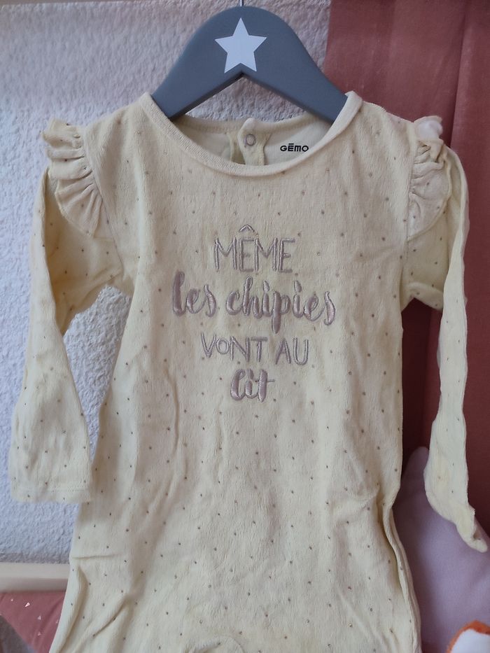 Pyjama une pièce "Même les chipies vont au lit" - 24 mois - Proche du neuf - Gémo - photo numéro 2