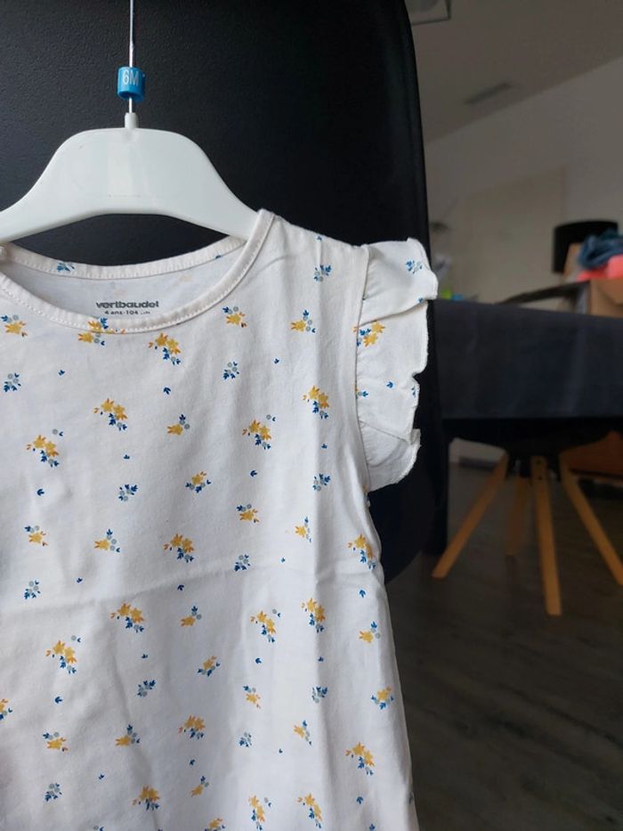 Tee-shirt manches courtes fleuris Vertbaudet 4 ans - photo numéro 4