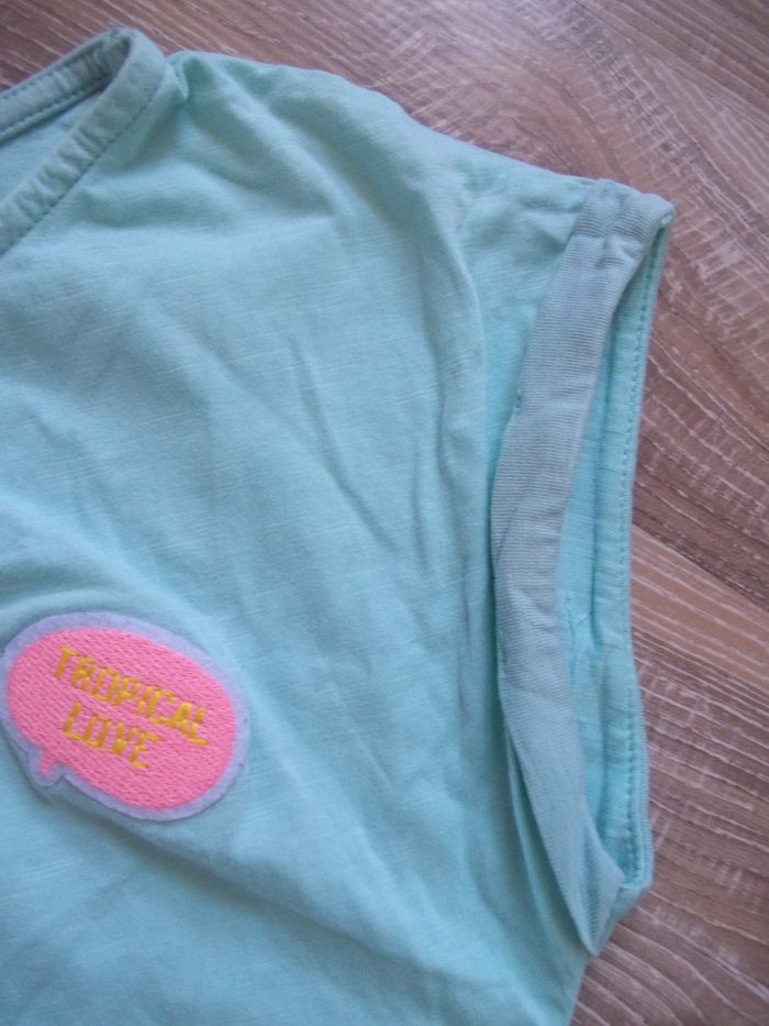 T-shirt turquoise patché "love" Orchestra 10 ans - photo numéro 3