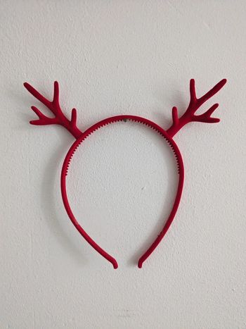 Serre tête cerf noël rouge