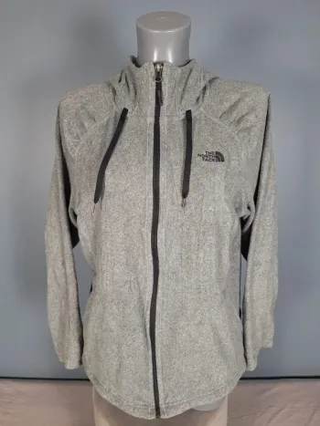 Veste polaire fine The North Face femme XL – Gris chiné – Capuche - brodé (616)