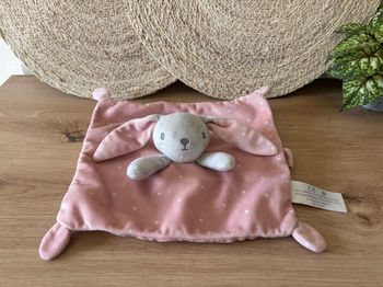 Doudou plat lapin rose gris étoile simba toys