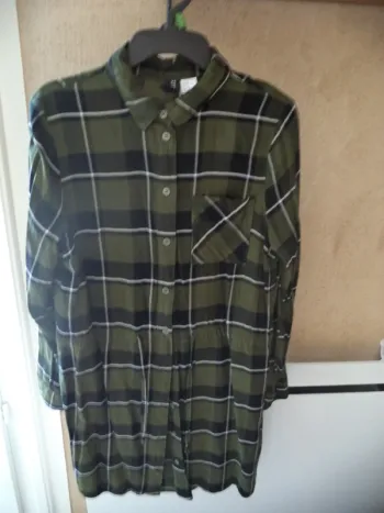 robe chemise tunique à carreaux