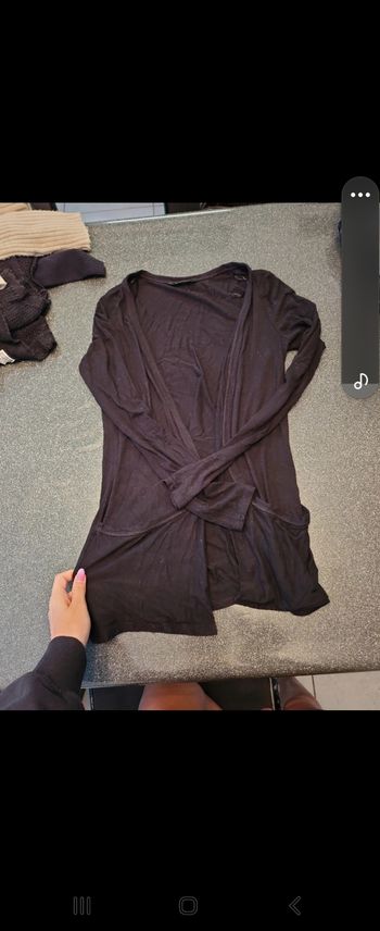 Gilet noir mi long New look