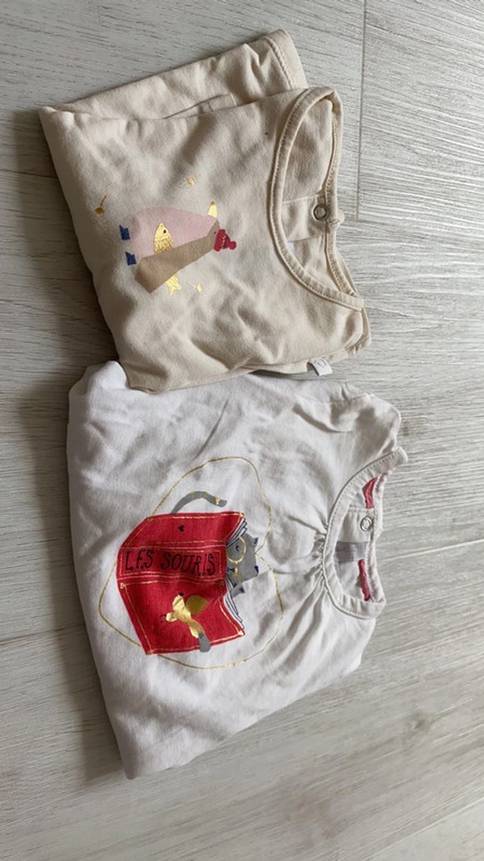 Lot 2 t shirt manches longues