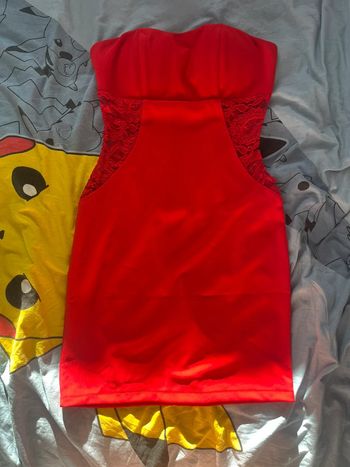 Robe Rouge dentelle sur les côtés T34/XS