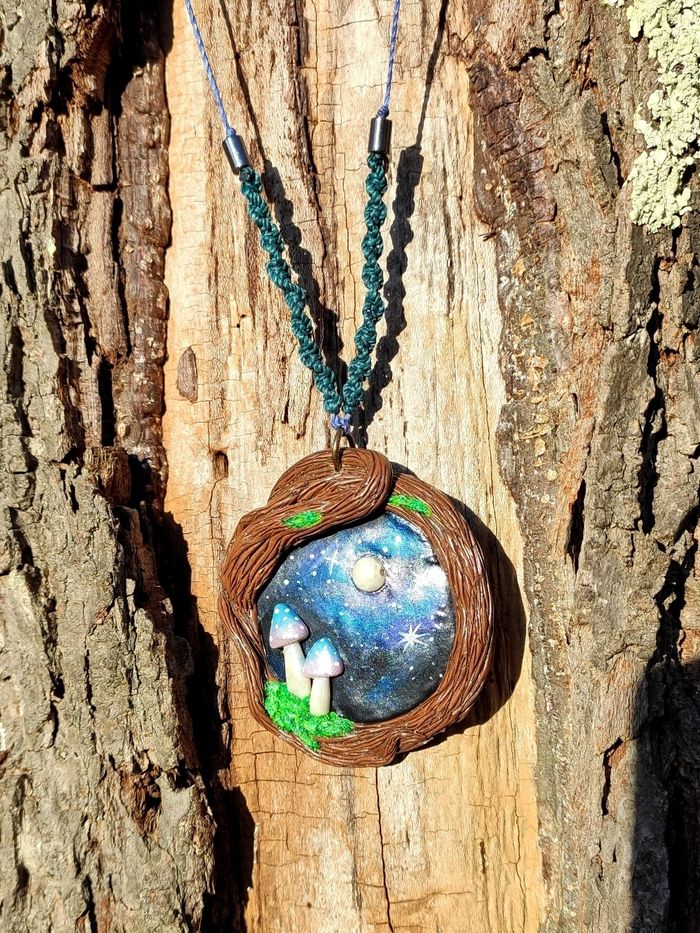 Collier champignon féerique fait main - photo numéro 2
