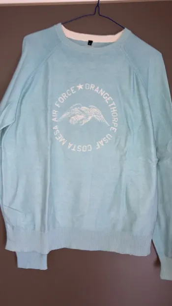 Pull homme coton motif recto turquoise xl Teddy Smith
