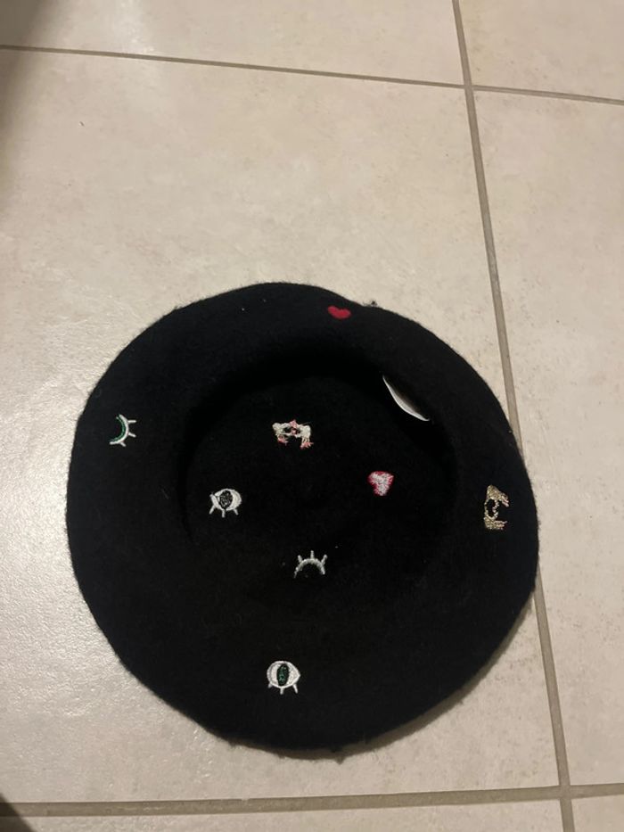T51 - catimini béret noir et motifs - photo numéro 4
