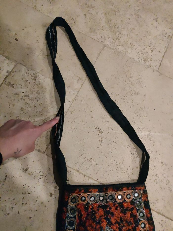 Pochette en tissu et miroirs ronds vintage Ibiza - photo numéro 7