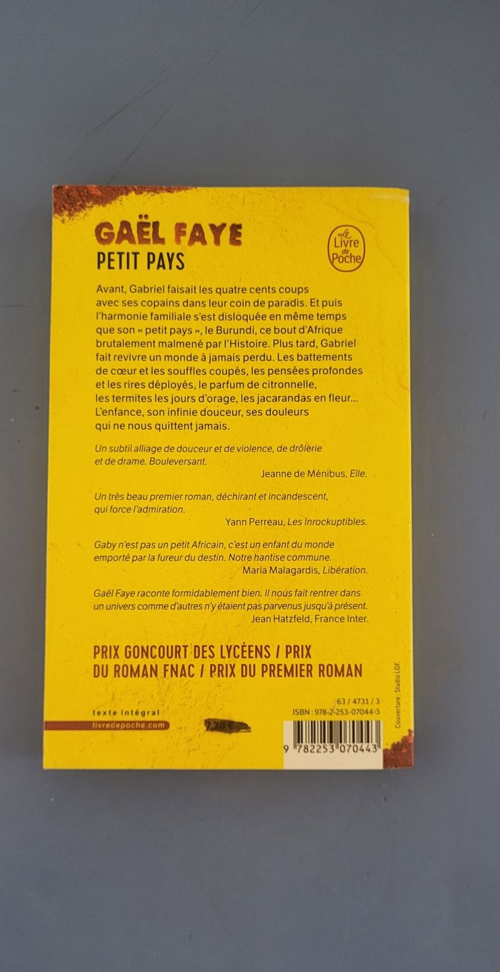 Petit Pays de Gaël Faye, Prix Goncourt des lycéens - photo numéro 2