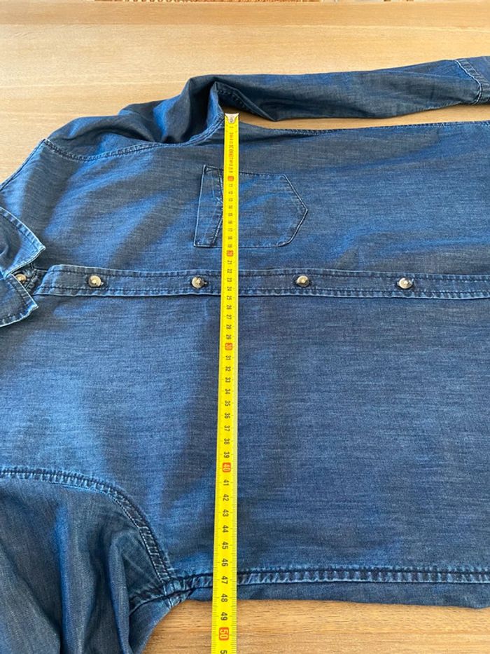Chemise aspect denim brut bleu foncé Banana Republic taille M - photo numéro 8