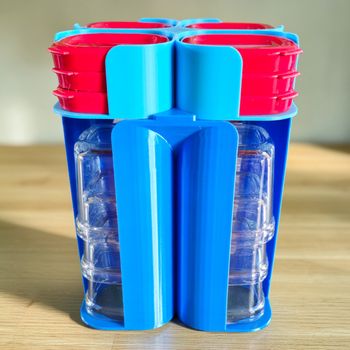 Rangement Bleu et Bleu Ciel pour pots & couvercles Multidélices