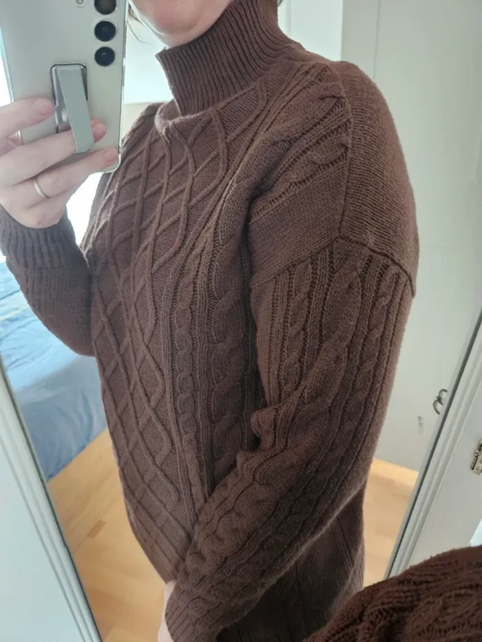 Pull maille chocolat Bonprix 36/38 - photo numéro 2