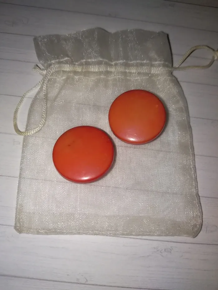 Boucles d'oreilles vintage à pince orange années 80