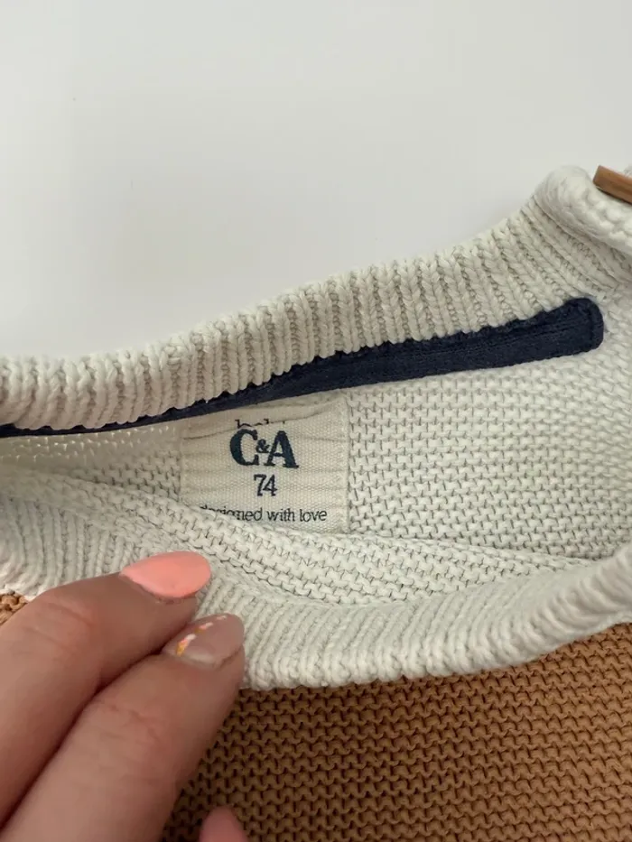 Pull C&A bébé garçon taille 9mois, 74 cm très bon état - photo numéro 2