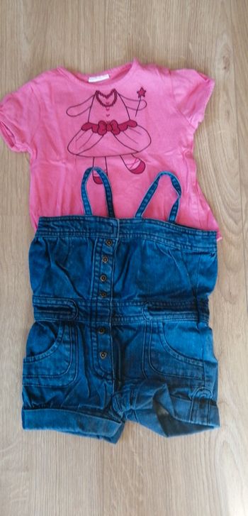 Ensemble été combishort et t shirt en 6 mois