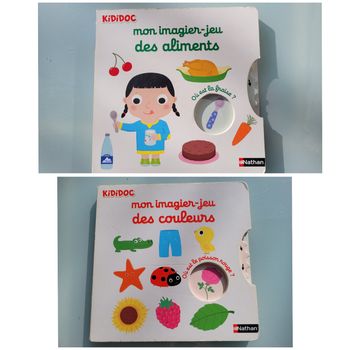 2 Kididocs Imagier-jeu  grand format : les couleurs et les aliments