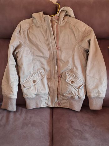 Anorak doublé fille 10 ans  couleur taupe