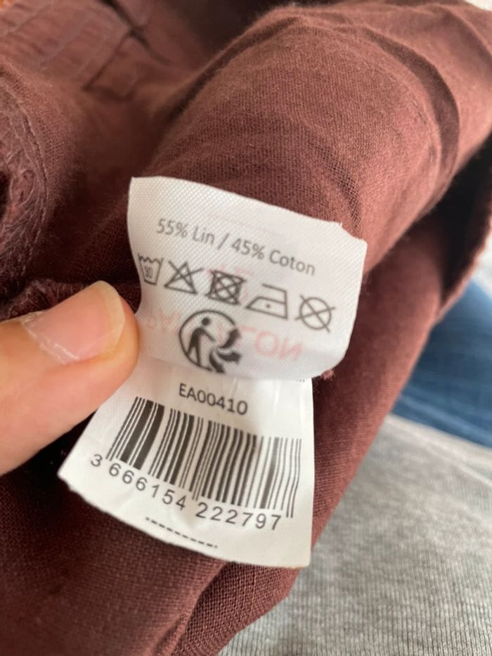 Pantalon cargo marron en lin et coton taille 42 Eagleood - photo numéro 6
