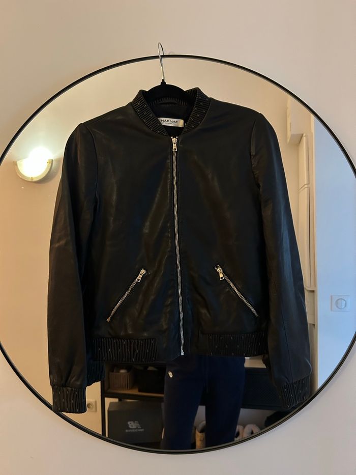 Veste bombers Naf Naf en cuir neuve avec étiquette