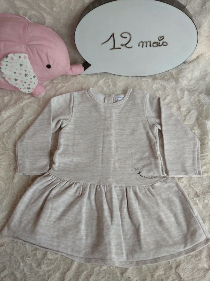 Robe manches longues Fille 12 mois Papillon P'tit bisou