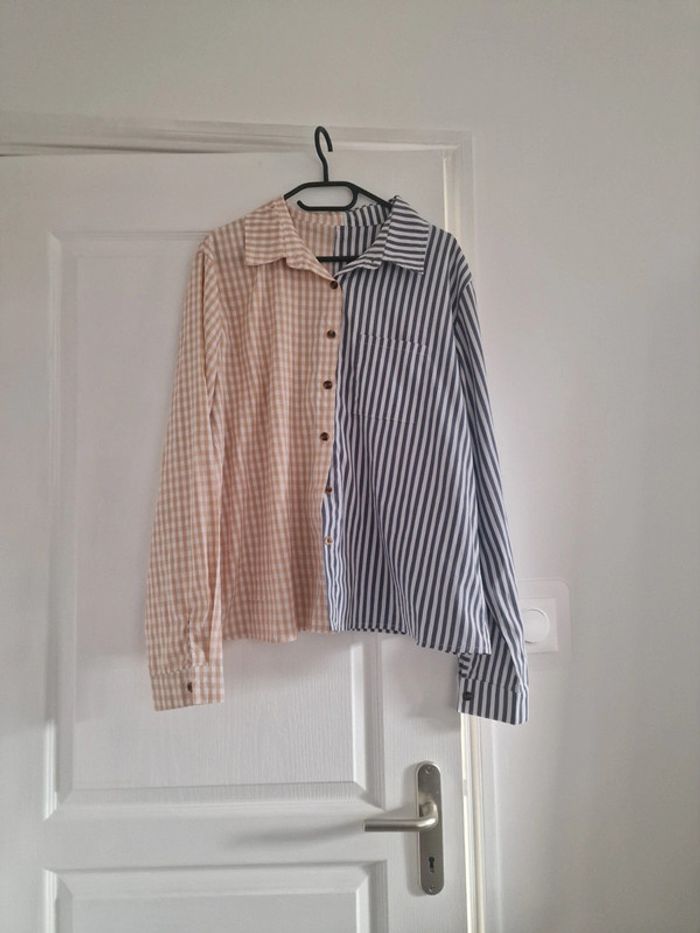Chemise bloc couleur rayure et vichy