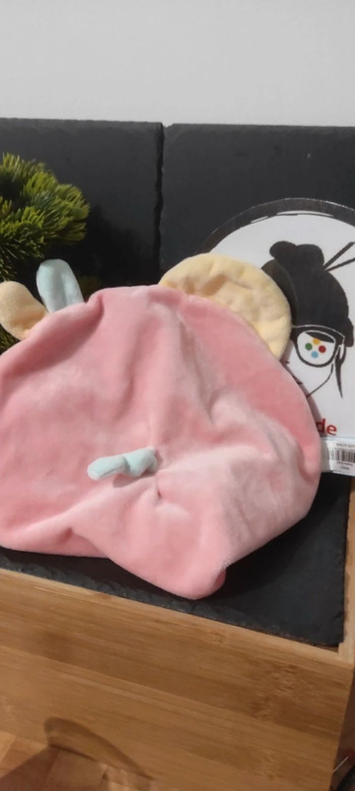 doudou souris bn261 rosie souris marron rose noeud rond bleu Jaune Nez - photo numéro 2