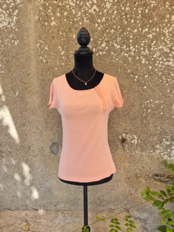 T-Shirt Phildar en coton abricot T.36