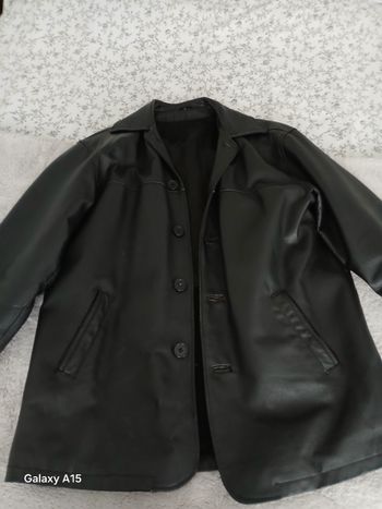 Vent veste en cuir noir