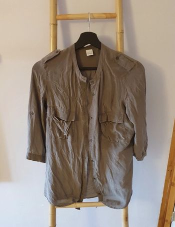 Chemise Manches 3/4 kaki transparente Camaïeu M