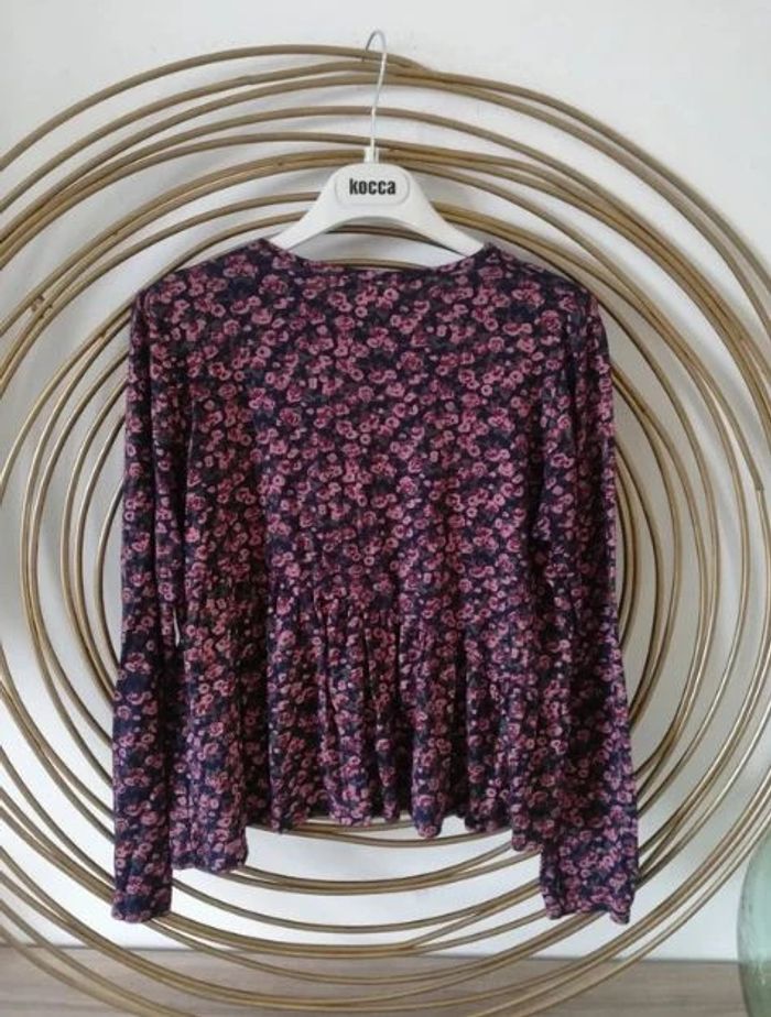 T-shirt manches longues fleuri Wednesday's girl TS - photo numéro 2