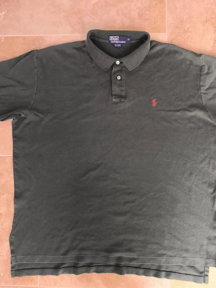 Polo Ralph Lauren homme taille XL vert foncé logo rouge Pima coton excellent état - photo numéro 2