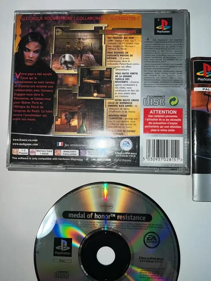 Medal Of Honor: Resistance - PS1 Complet Version Française Platinum PAL Sony - photo numéro 5