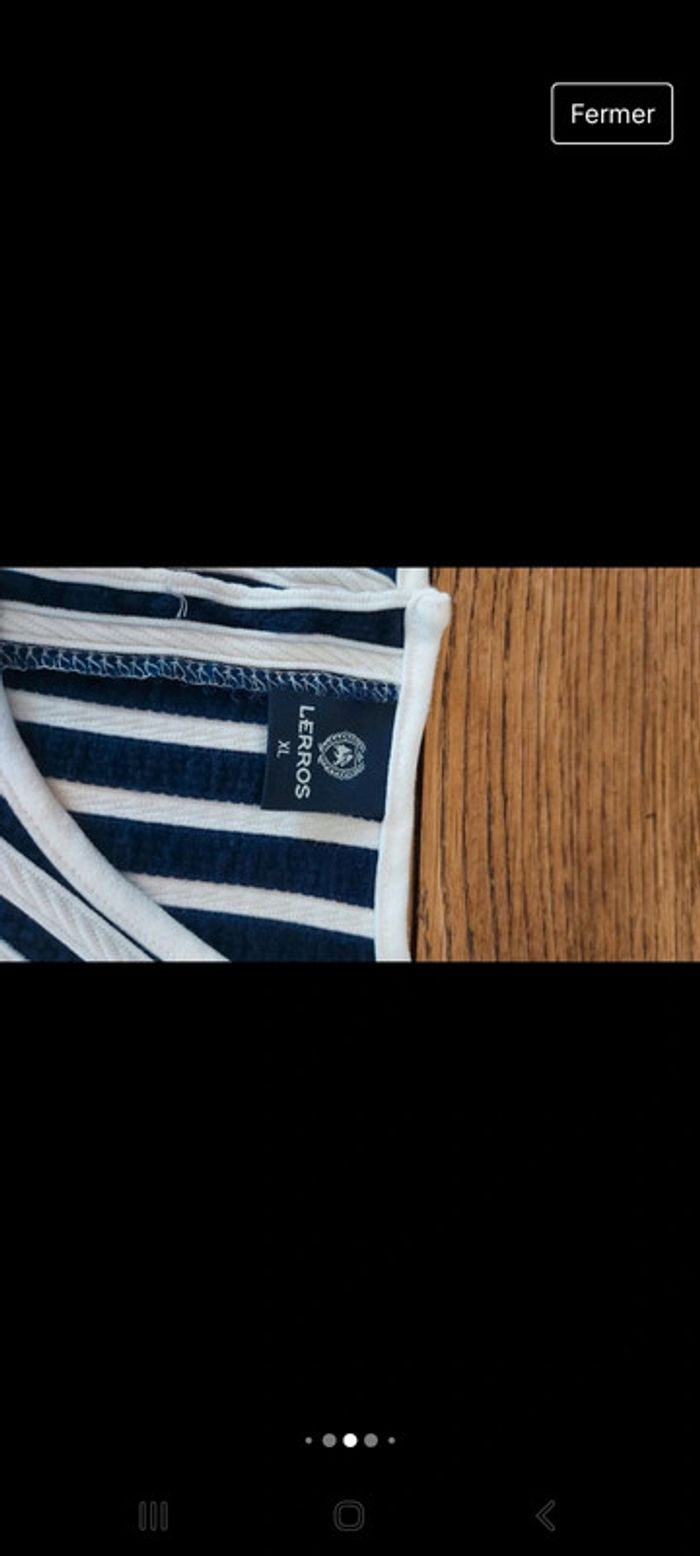 Robe manches 3/4 Lerros t XL bleu et blanc - photo numéro 8