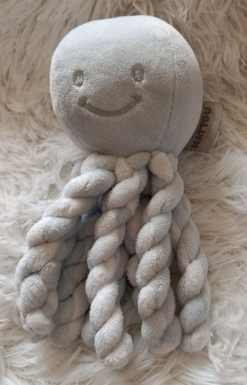 Peluche pieuvre bleu ciel et blanc - Nattou