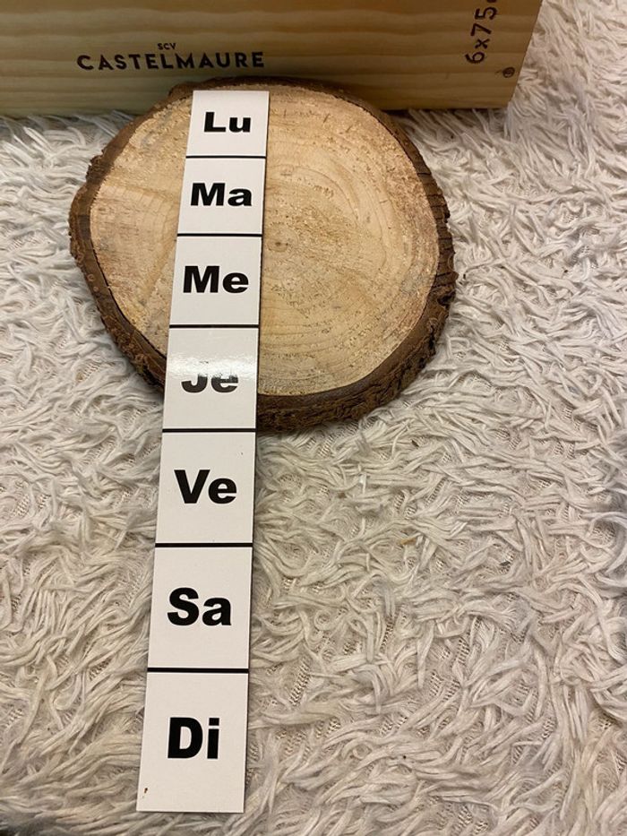 Bande aimanté jours de la semaine