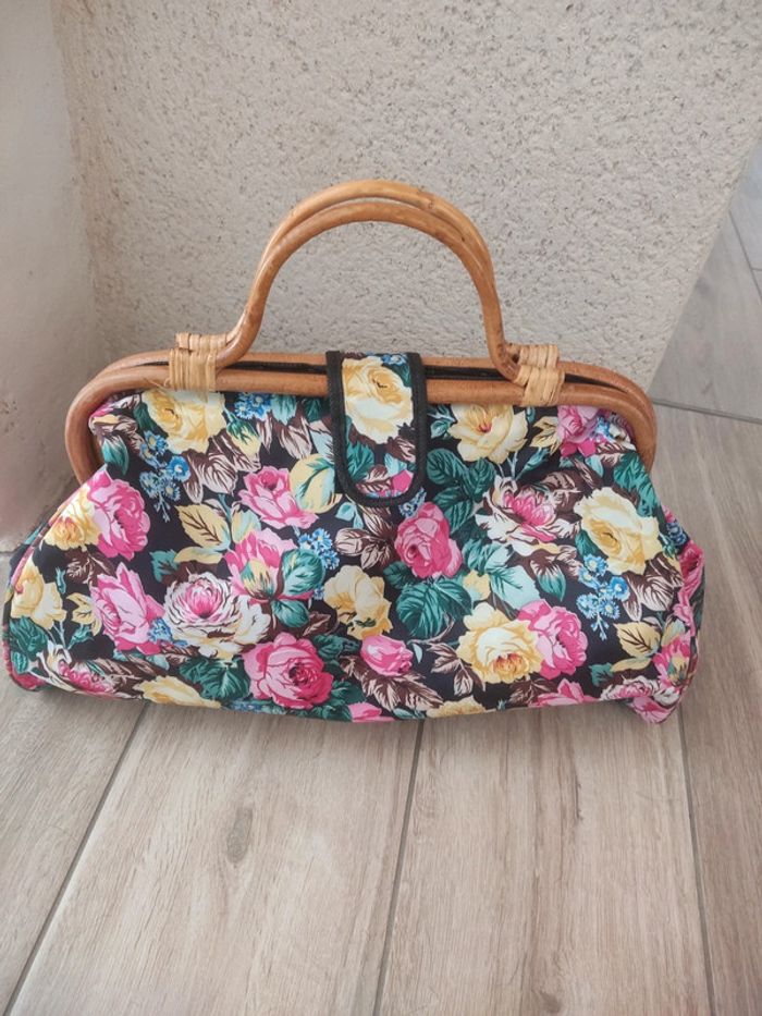 Sac fleurie anse osier